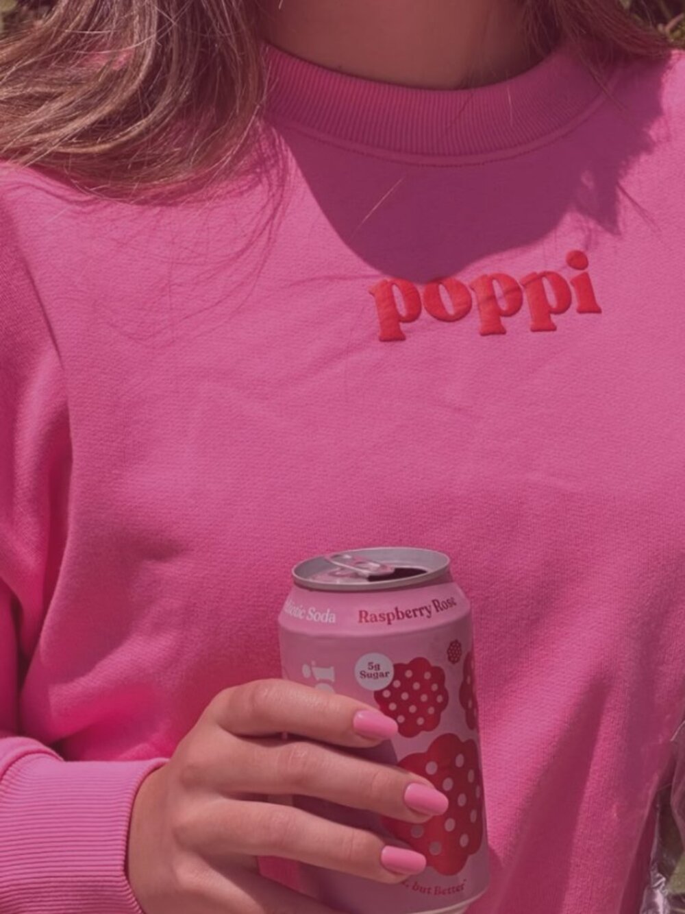 Poppi Future Served Fresh Pink Crewneck Sweatshirt Birthday Suit Oversized M - Picture 3 of 16